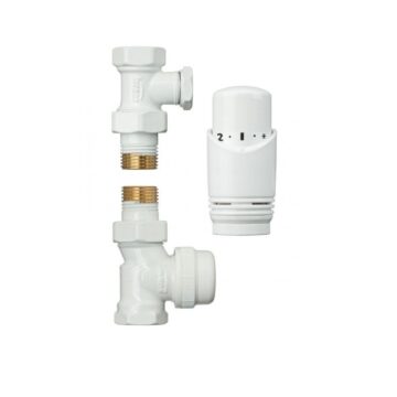 Комплект прямих кранів для підключення радіатора з термоголовкою Invena CD-77-P15