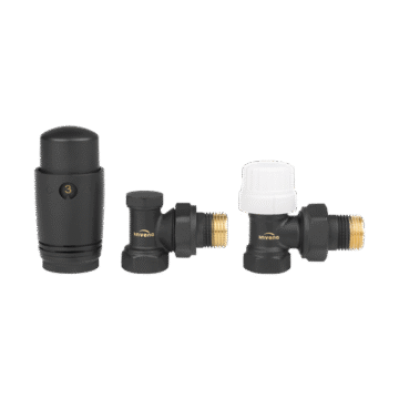 Комплект кутових кранів для підключення радіатора з термоголовкою Invena CD-81-K15