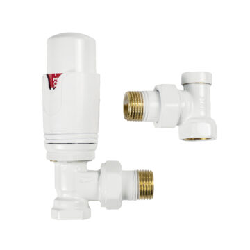 Комплект термостатичний кутовий білий Warm Well