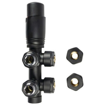 Термостатичний комплект типу DUOPLEX матовий чорний Warm Well